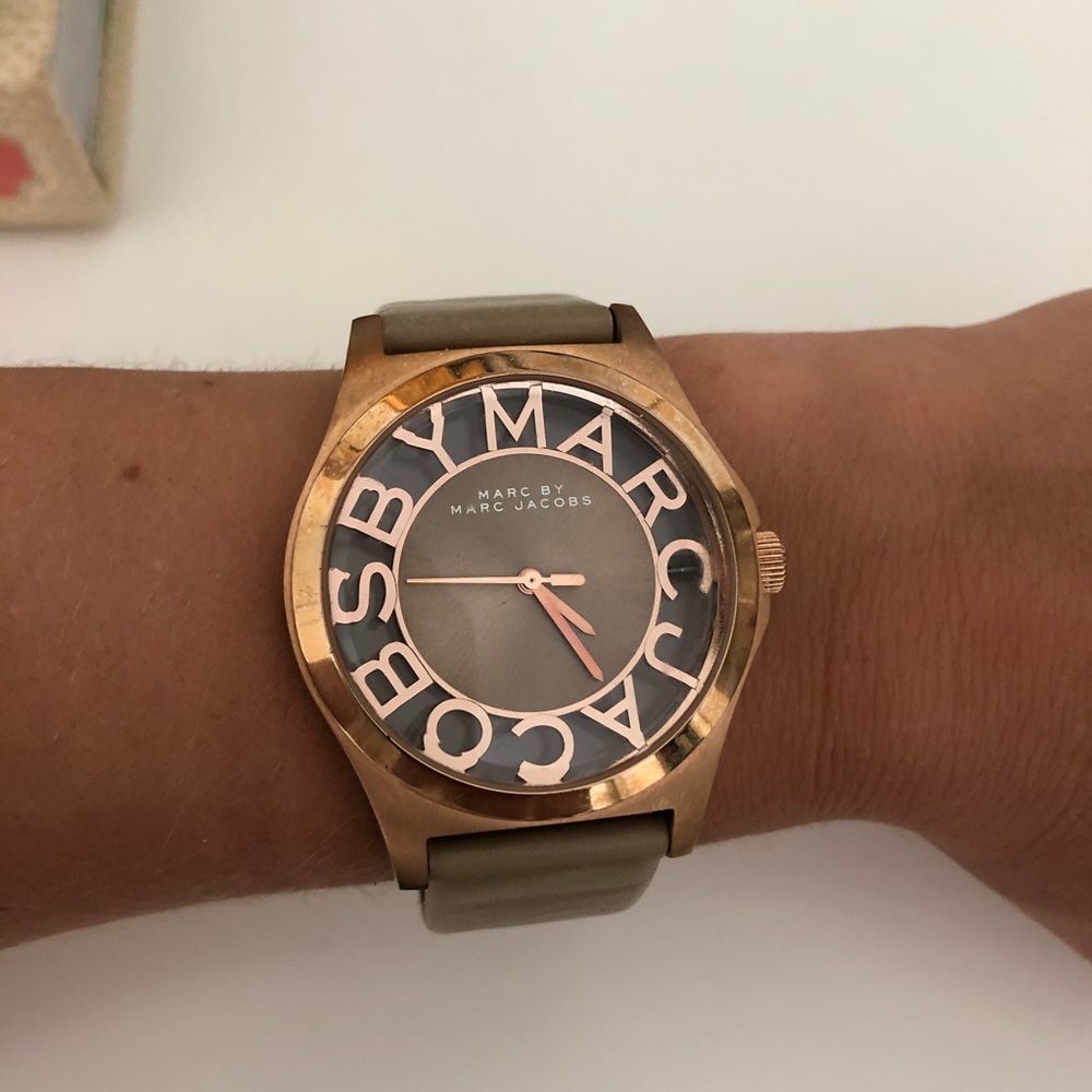 Marc by Marc Jacobs women’s gray leather watch